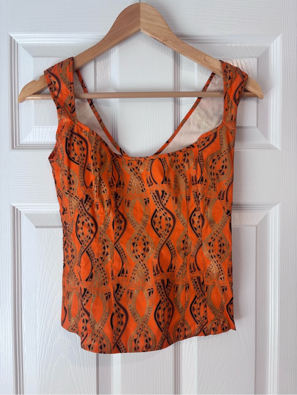 Tracy Feith Vintage orange cotton top size petite